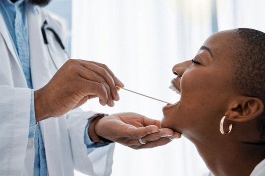 Patient in South End getting teeth cleaned